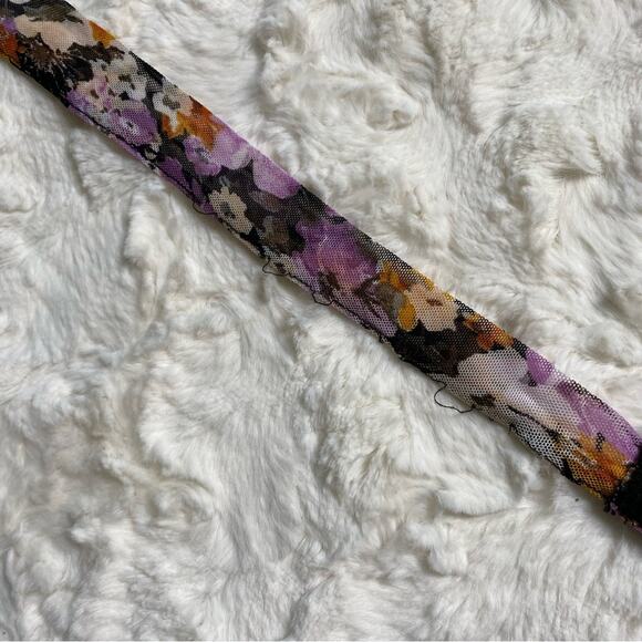 Lulu's Women's Blossoming Perfection Floral Mesh Cutout Halter Bodysuit Medium - Picture 12 of 13